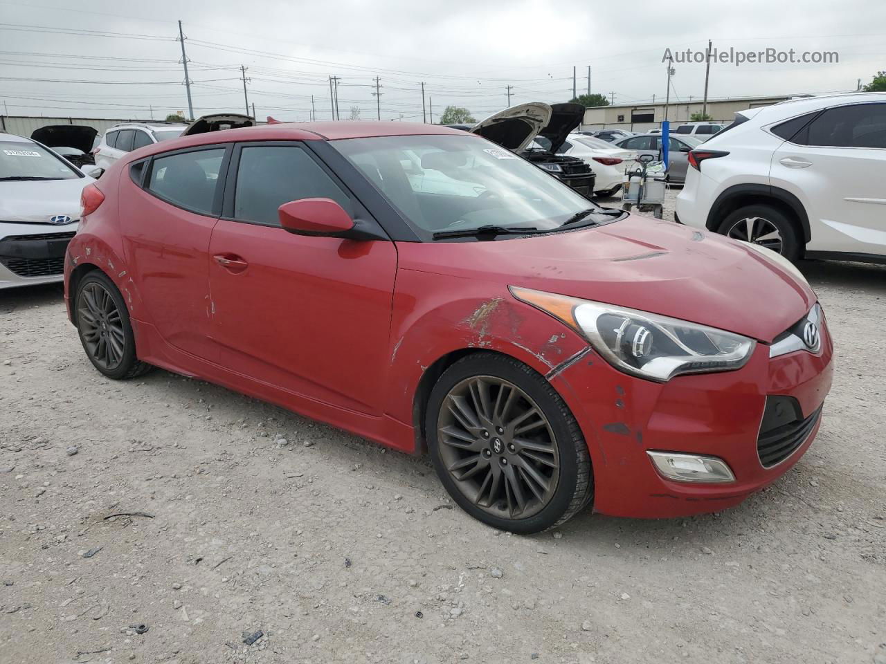 2013 Hyundai Veloster  Red vin: KMHTC6ADXDU153004