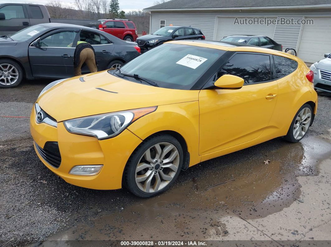 2013 Hyundai Veloster Base W/black Желтый vin: KMHTC6ADXDU173091