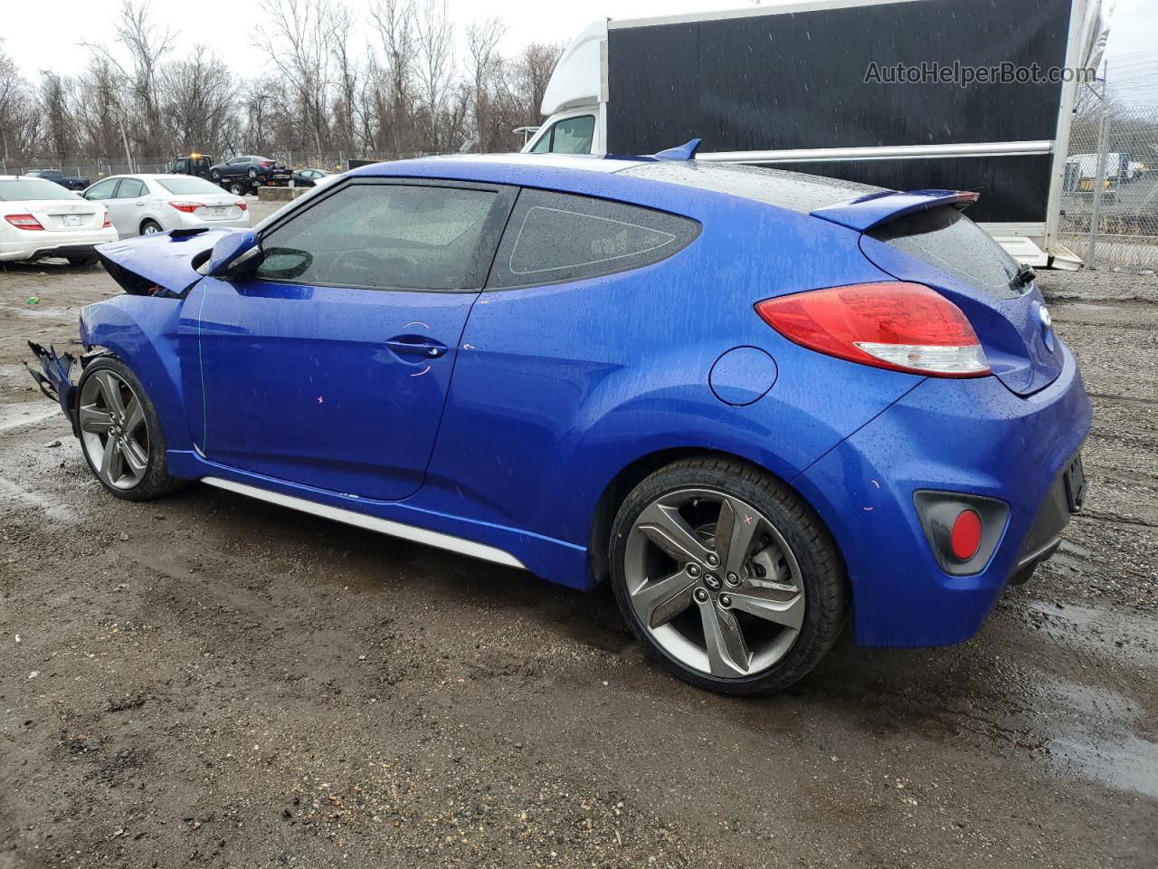 2013 Hyundai Veloster Turbo Blue vin: KMHTC6AE0DU095512