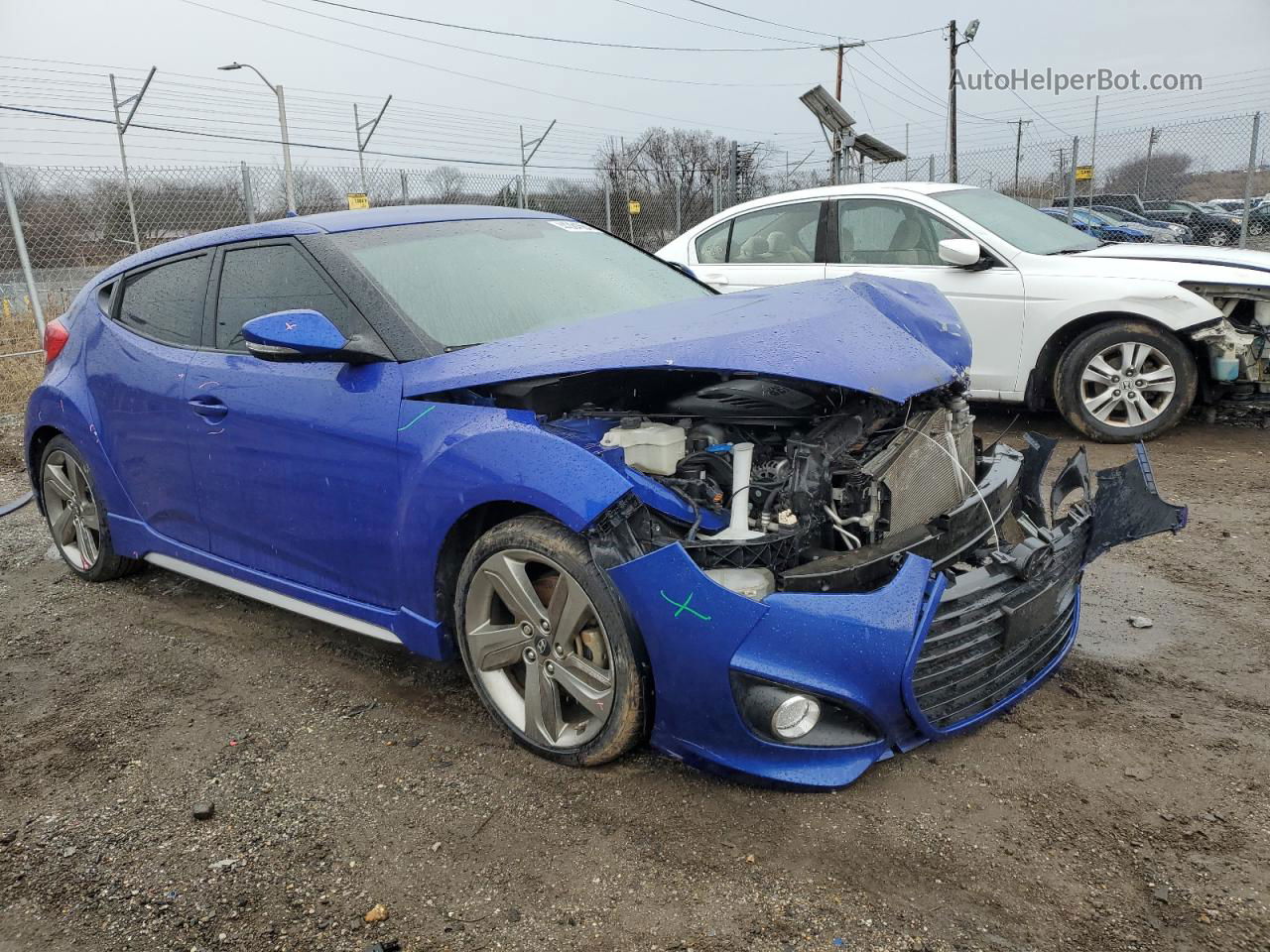 2013 Hyundai Veloster Turbo Синий vin: KMHTC6AE0DU095512