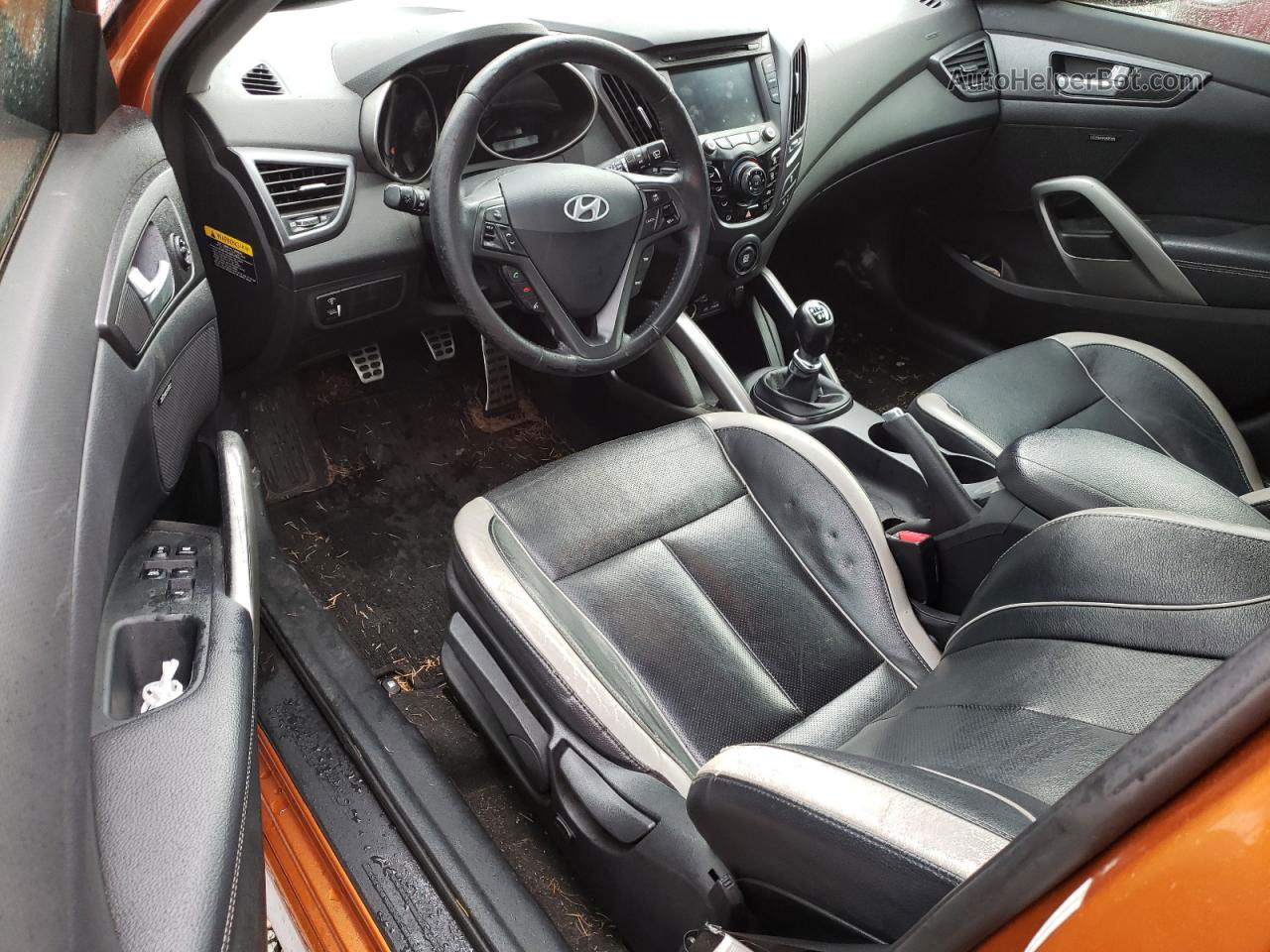 2013 Hyundai Veloster Turbo Orange vin: KMHTC6AE0DU109571