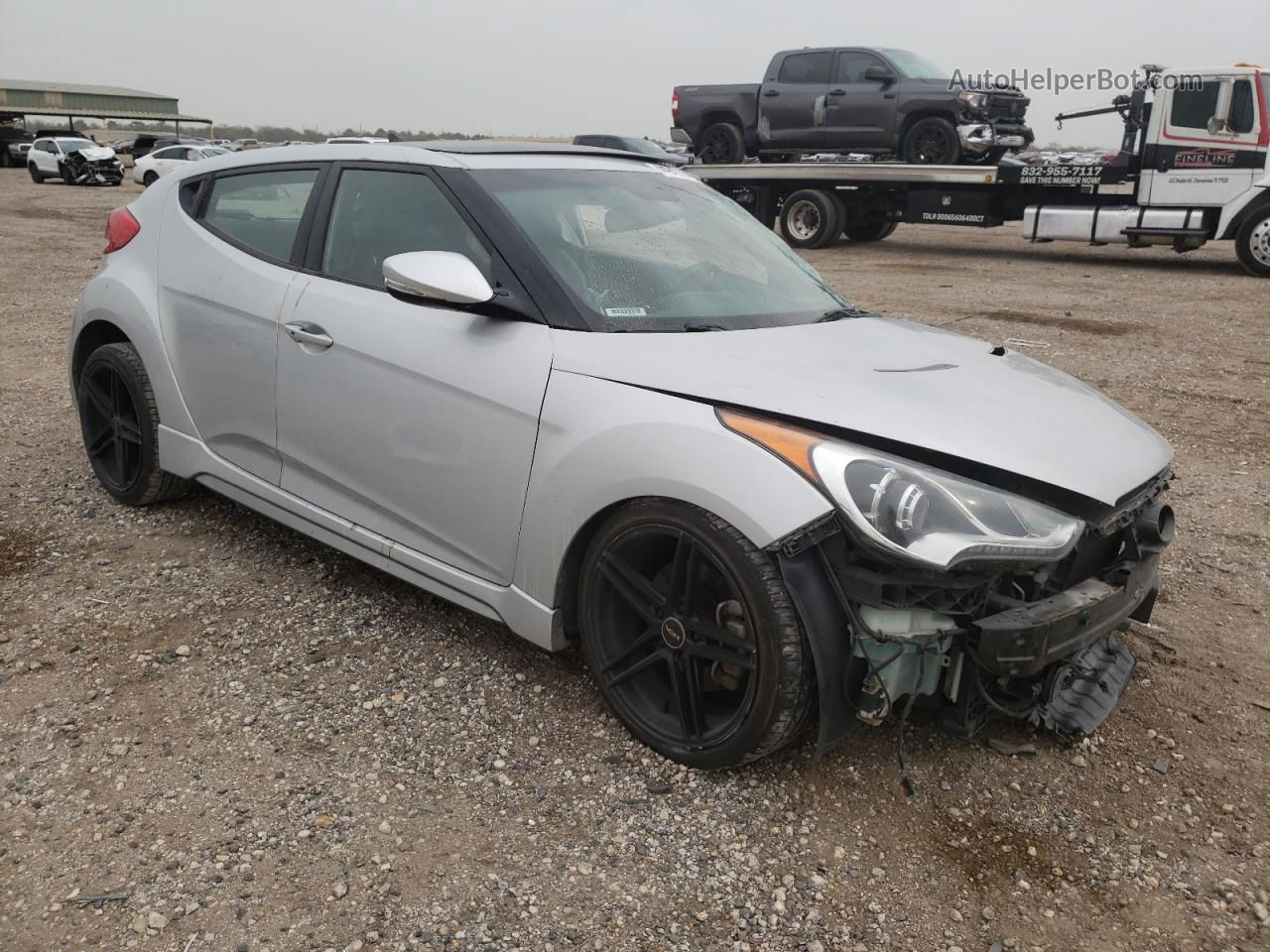 2013 Hyundai Veloster Turbo Серебряный vin: KMHTC6AE0DU122255