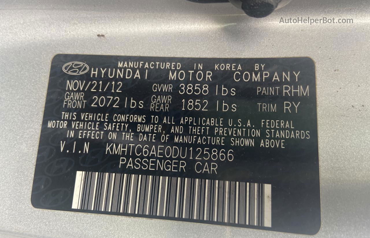 2013 Hyundai Veloster Turbo Gray vin: KMHTC6AE0DU125866