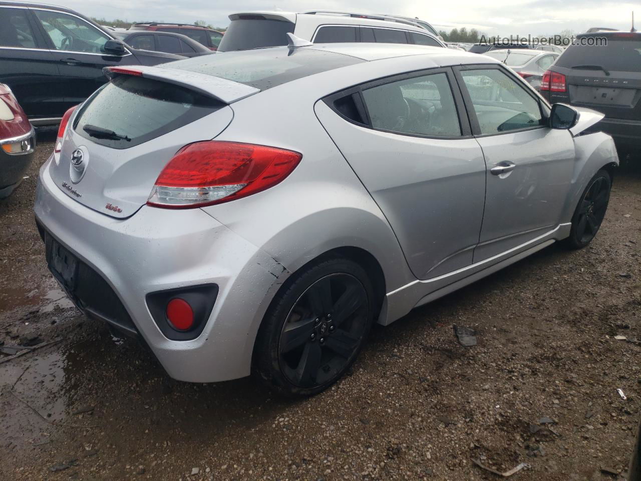 2013 Hyundai Veloster Turbo Silver vin: KMHTC6AE0DU129688