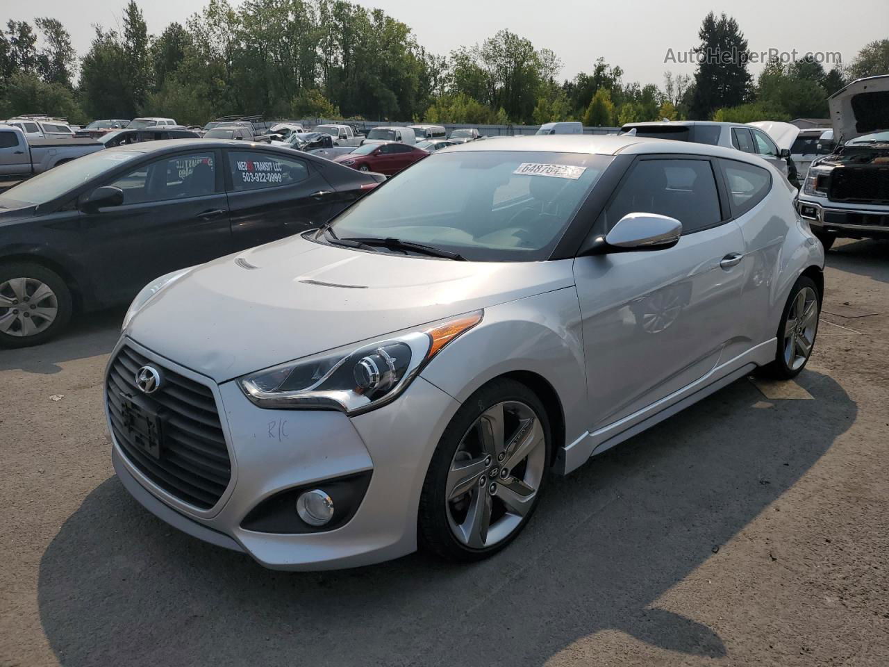 2013 Hyundai Veloster Turbo Серебряный vin: KMHTC6AE0DU132090