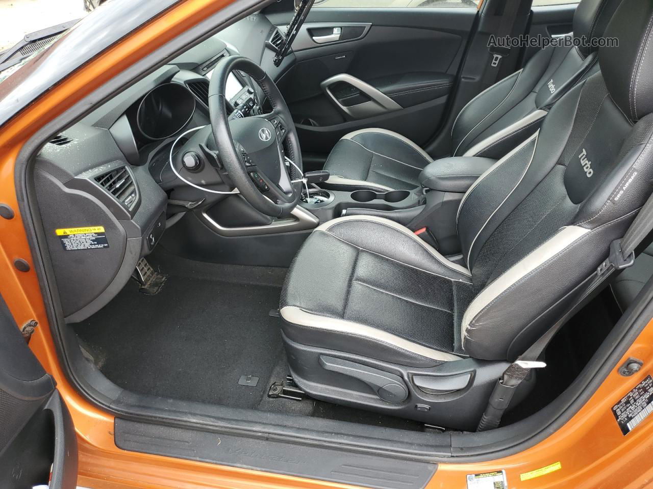 2013 Hyundai Veloster Turbo Orange vin: KMHTC6AE0DU136673