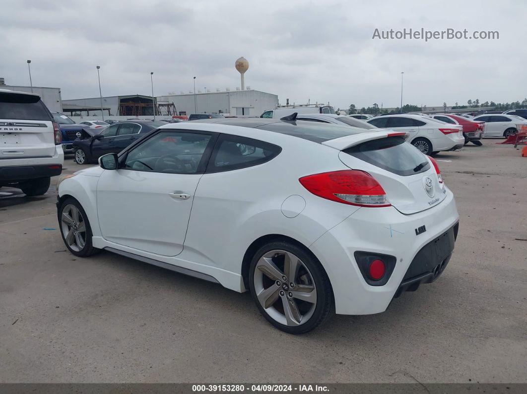 2013 Hyundai Veloster Turbo W/black White vin: KMHTC6AE0DU161721