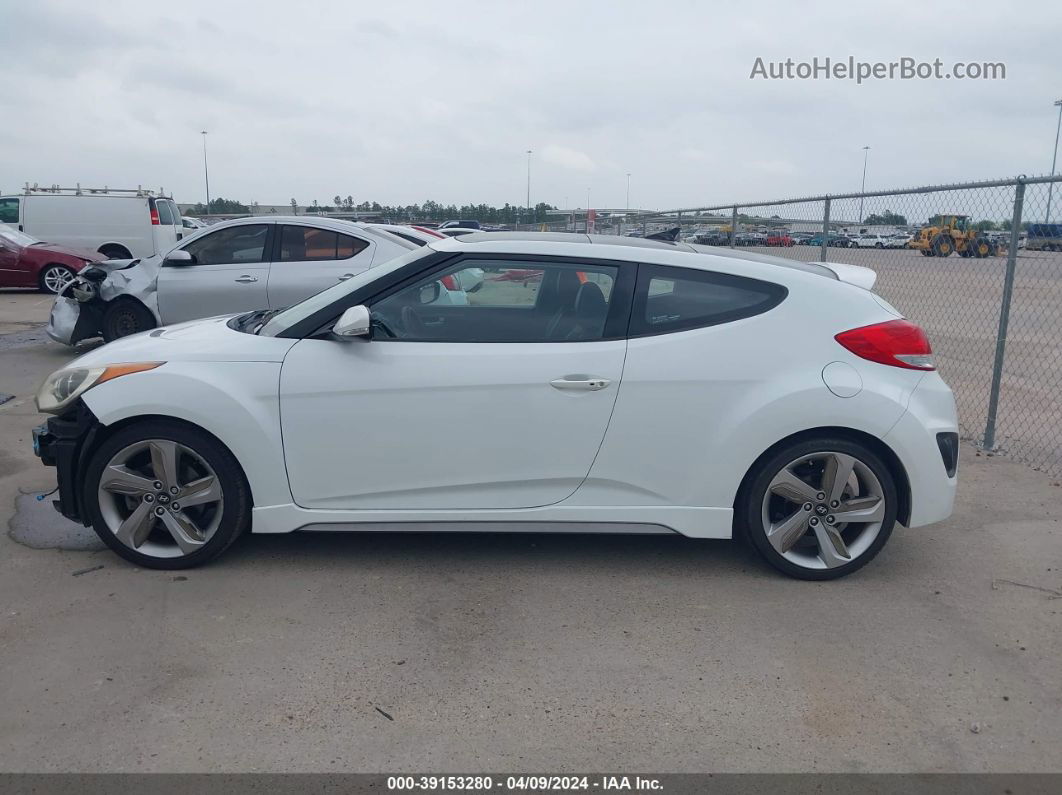 2013 Hyundai Veloster Turbo W/black White vin: KMHTC6AE0DU161721