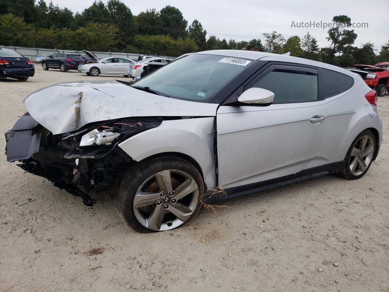 2013 Hyundai Veloster Turbo Silver vin: KMHTC6AE0DU161850