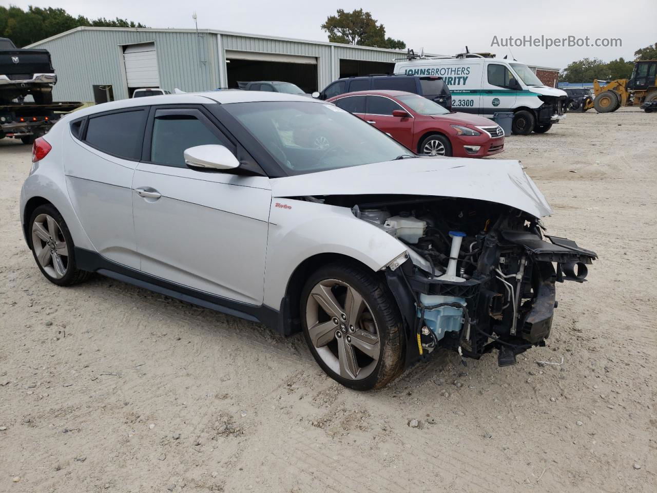 2013 Hyundai Veloster Turbo Silver vin: KMHTC6AE0DU161850