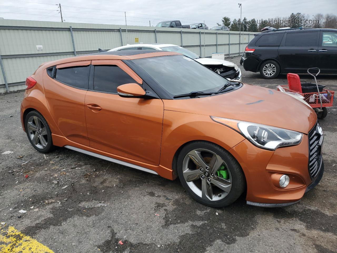 2013 Hyundai Veloster Turbo Orange vin: KMHTC6AE1DU129487