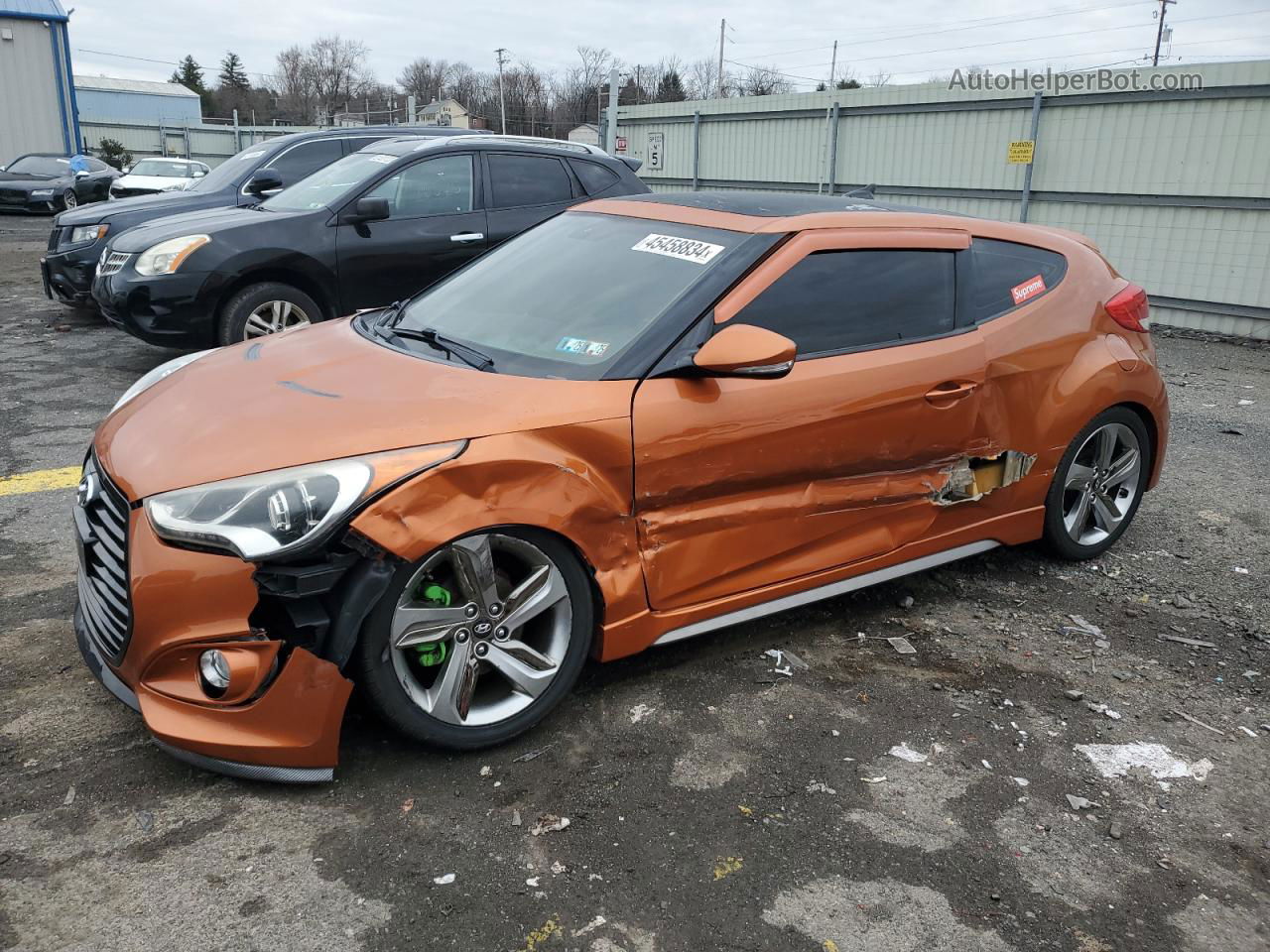 2013 Hyundai Veloster Turbo Orange vin: KMHTC6AE1DU129487