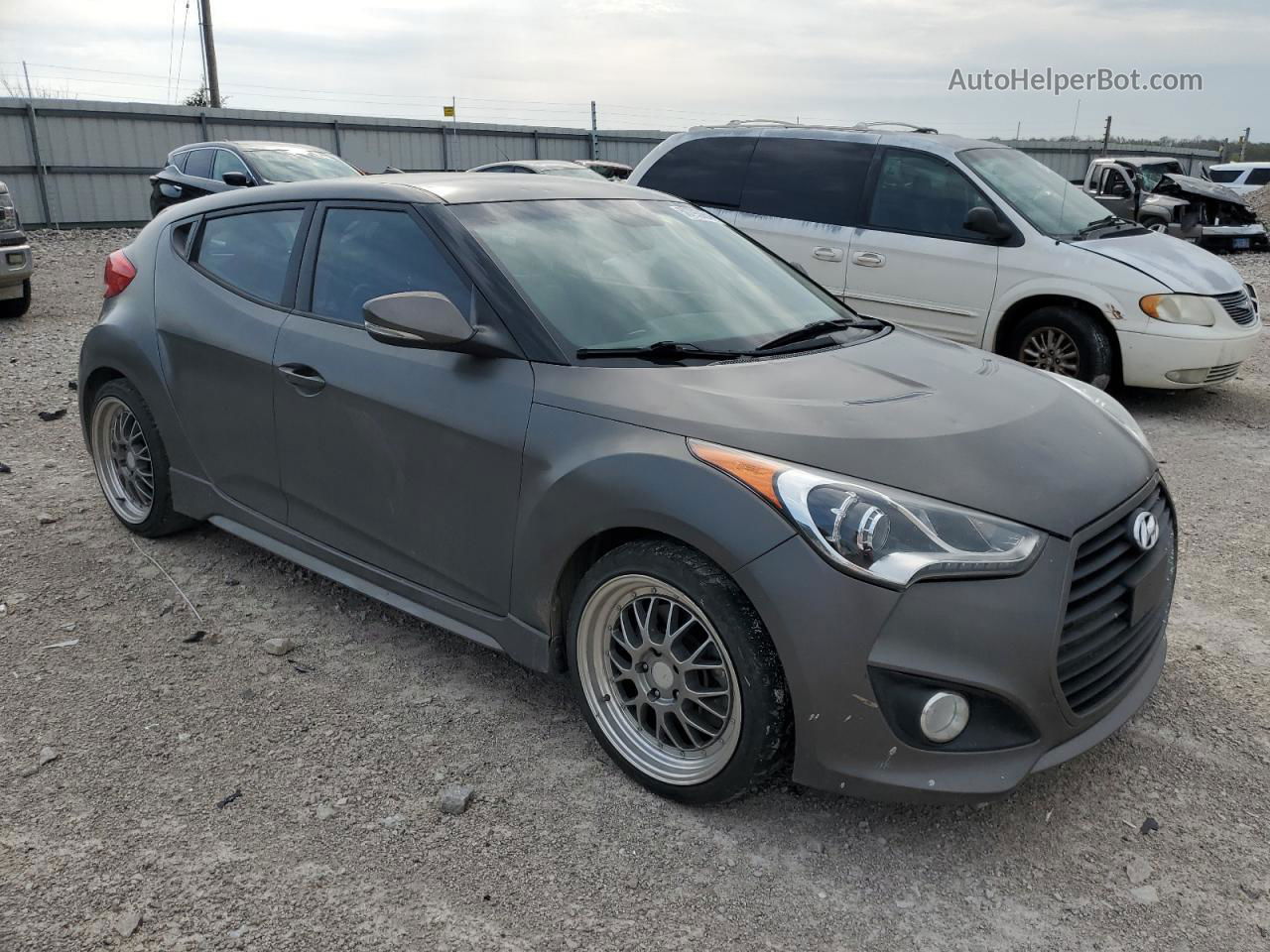 2013 Hyundai Veloster Turbo Gray vin: KMHTC6AE1DU138321