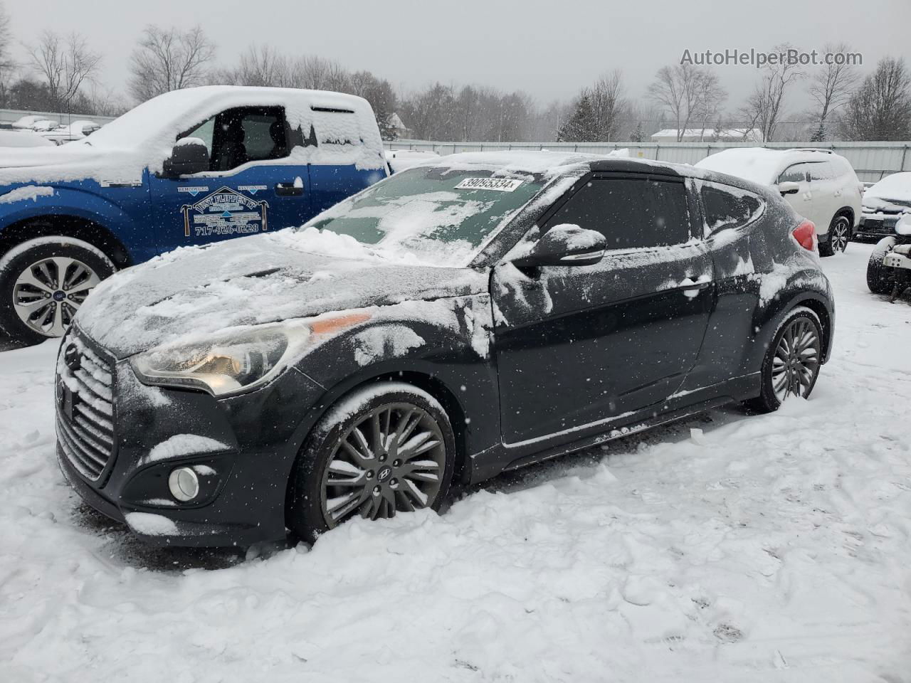 2013 Hyundai Veloster Turbo Black vin: KMHTC6AE1DU143163