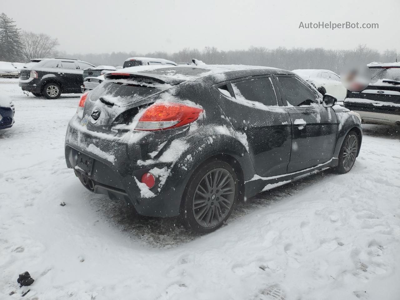 2013 Hyundai Veloster Turbo Black vin: KMHTC6AE1DU143163