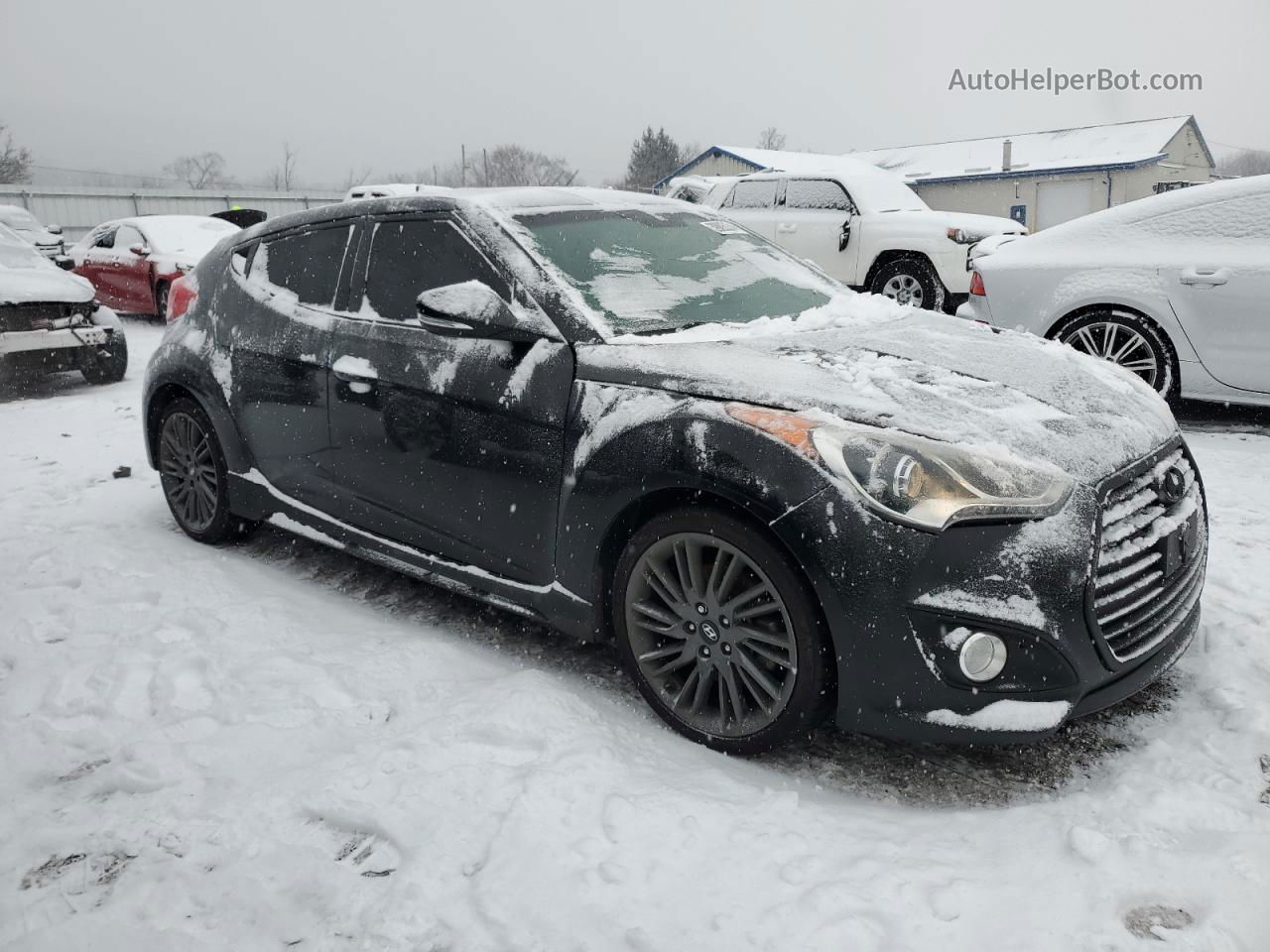 2013 Hyundai Veloster Turbo Black vin: KMHTC6AE1DU143163