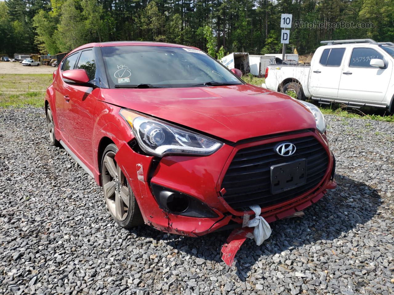 2013 Hyundai Veloster Turbo Red vin: KMHTC6AE1DU171321