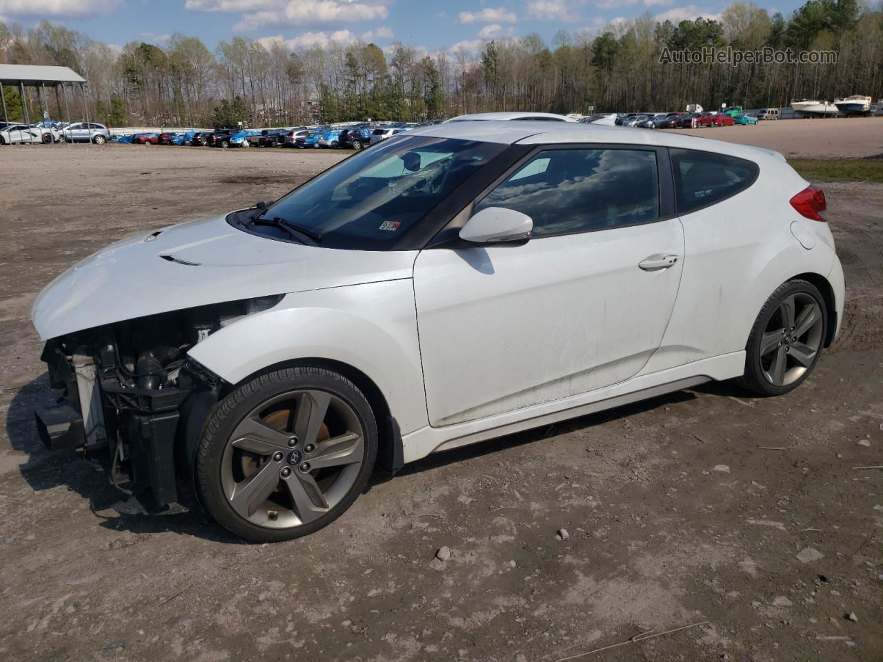 2013 Hyundai Veloster Turbo White vin: KMHTC6AE1DU179791