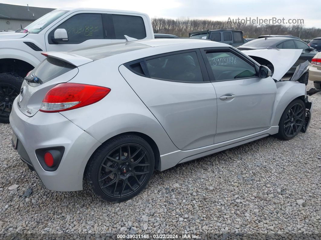 2013 Hyundai Veloster Turbo W/blue Silver vin: KMHTC6AE2DU118787