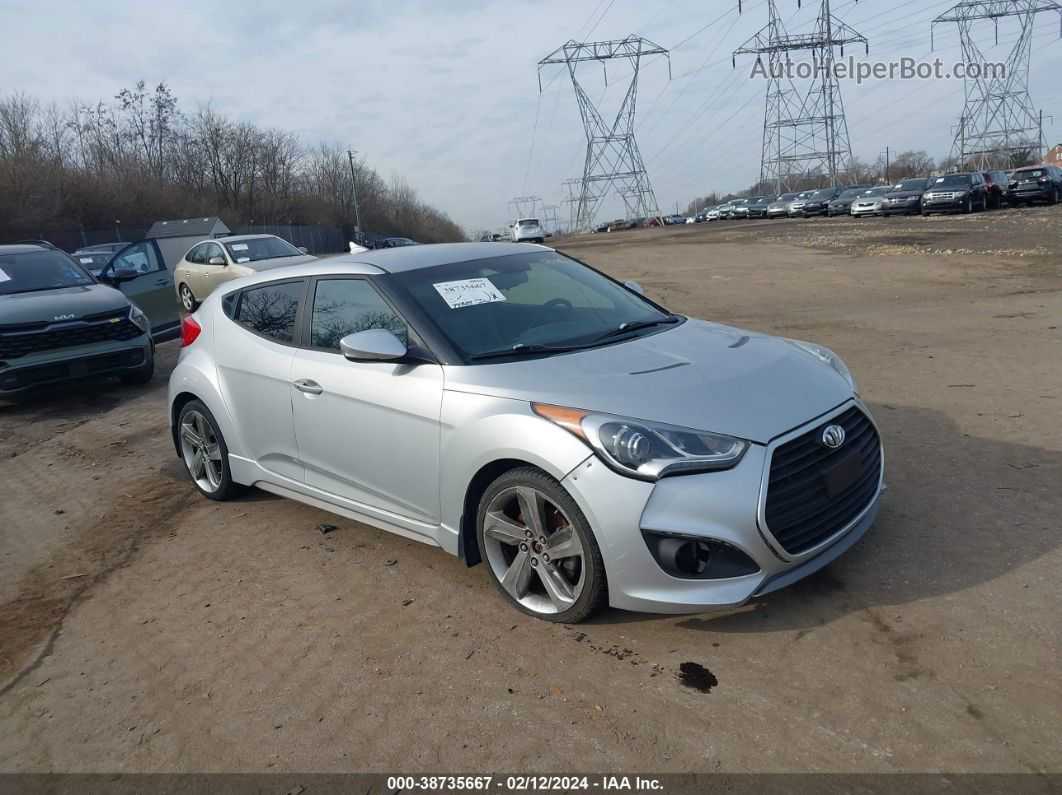 2013 Hyundai Veloster Turbo W/black Silver vin: KMHTC6AE2DU135086