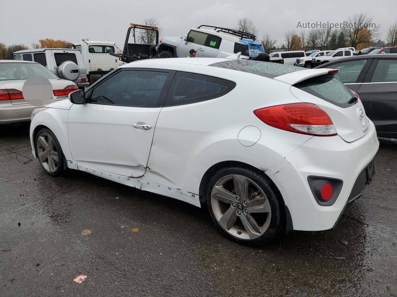 2013 Hyundai Veloster Turbo White vin: KMHTC6AE2DU151479