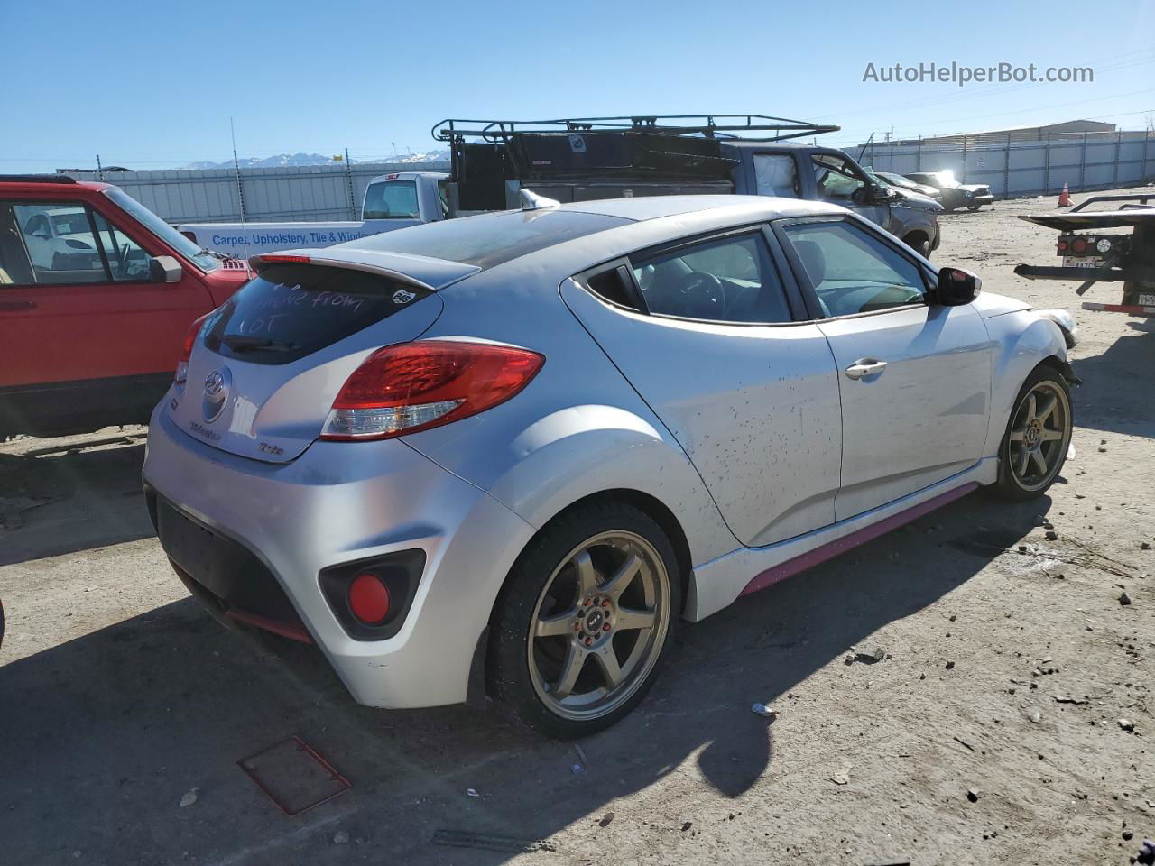 2013 Hyundai Veloster Turbo Gray vin: KMHTC6AE2DU153099