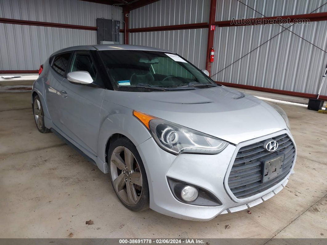 2013 Hyundai Veloster Turbo W/black Silver vin: KMHTC6AE2DU158769