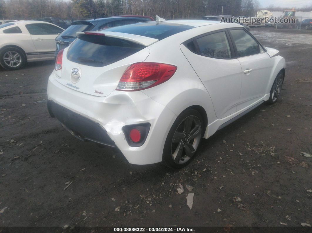 2013 Hyundai Veloster Turbo W/black White vin: KMHTC6AE2DU180903