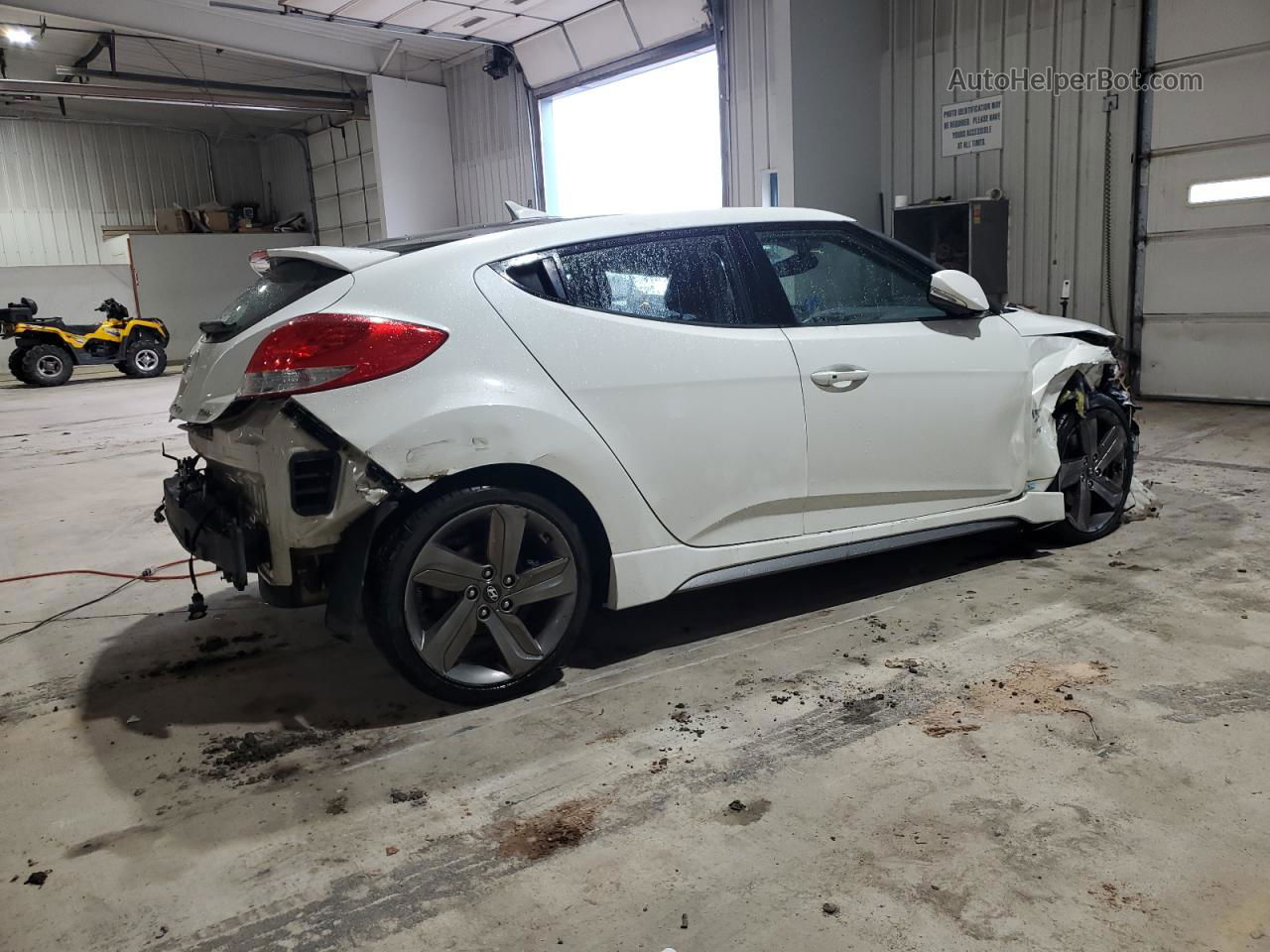 2013 Hyundai Veloster Turbo White vin: KMHTC6AE2DU181386