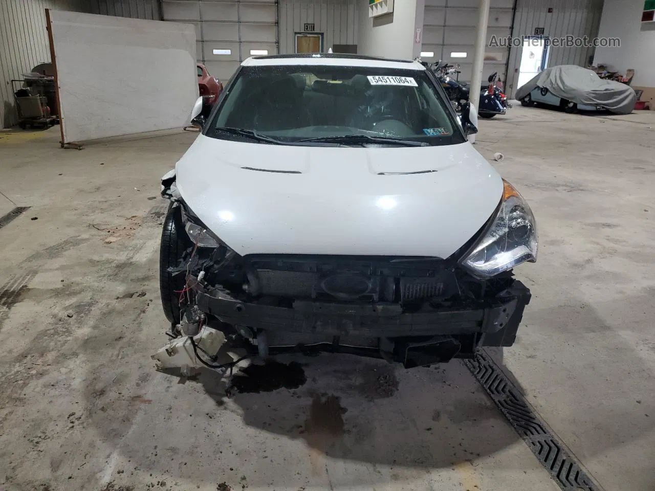 2013 Hyundai Veloster Turbo White vin: KMHTC6AE2DU181386