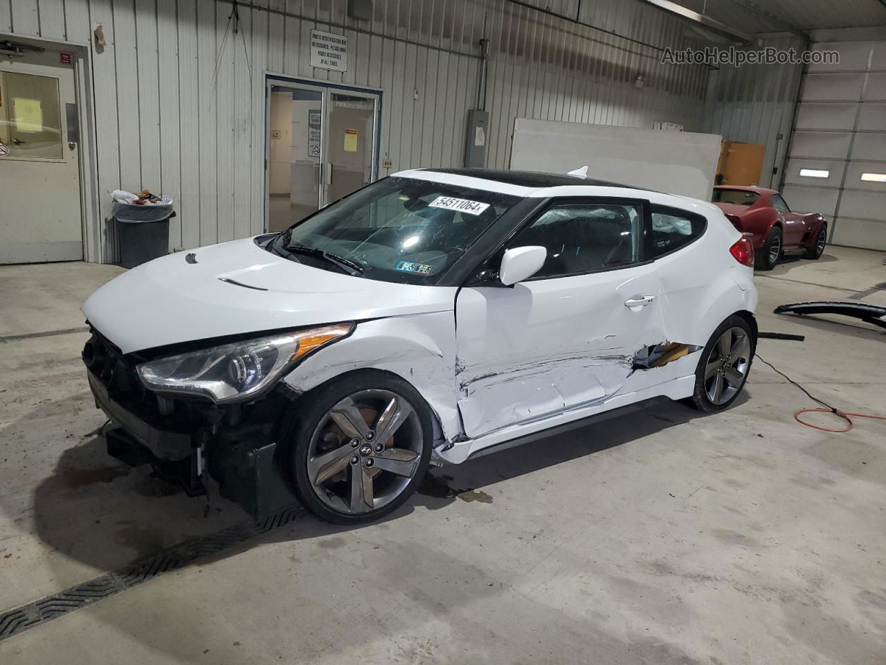 2013 Hyundai Veloster Turbo White vin: KMHTC6AE2DU181386