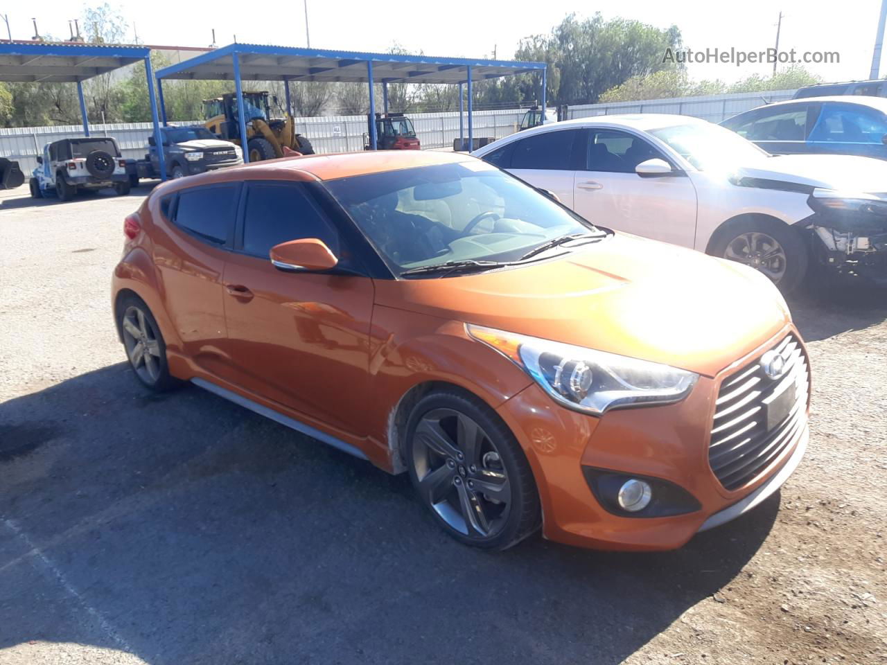 2013 Hyundai Veloster Turbo Orange vin: KMHTC6AE3DU100508