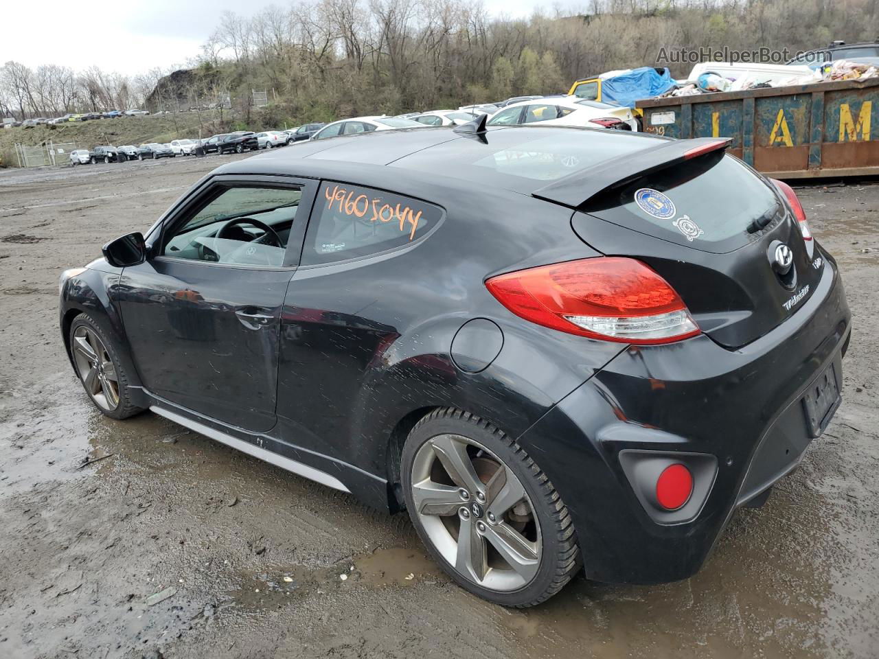 2013 Hyundai Veloster Turbo Black vin: KMHTC6AE3DU129023