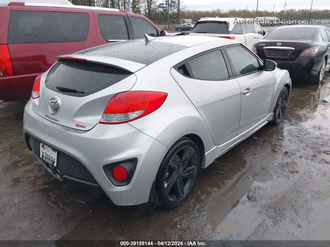 2013 Hyundai Veloster Turbo W/black Silver vin: KMHTC6AE3DU163995