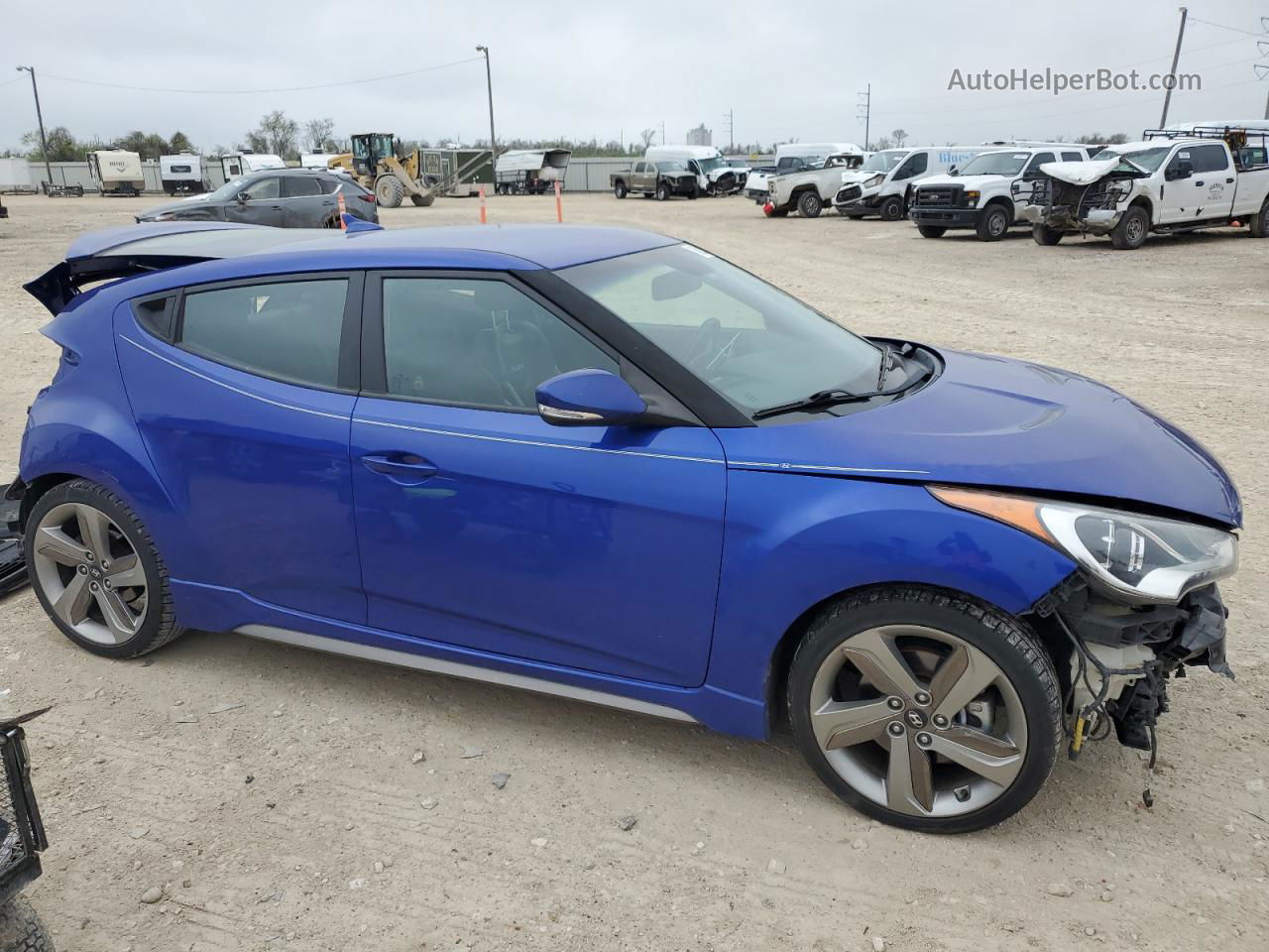 2013 Hyundai Veloster Turbo Blue vin: KMHTC6AE3DU177198