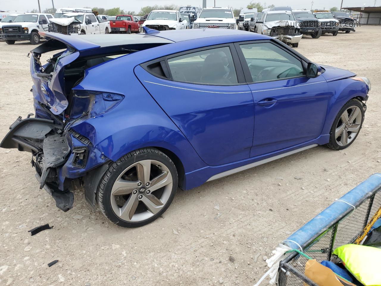 2013 Hyundai Veloster Turbo Blue vin: KMHTC6AE3DU177198