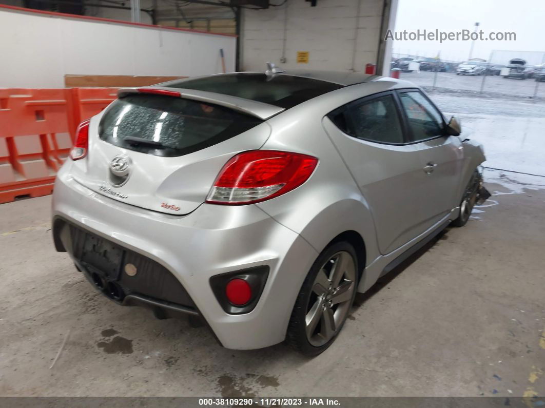 2013 Hyundai Veloster Turbo W/blue Серебряный vin: KMHTC6AE4DU112859