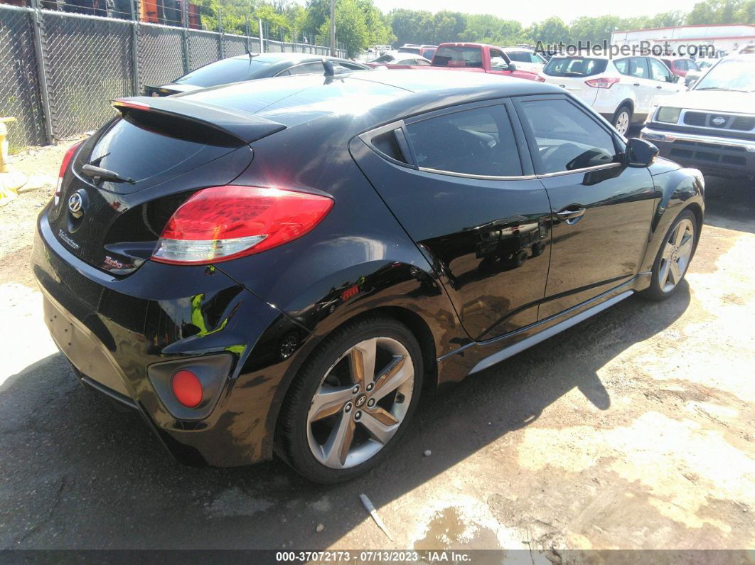 2013 Hyundai Veloster Turbo W/blue Black vin: KMHTC6AE4DU124008