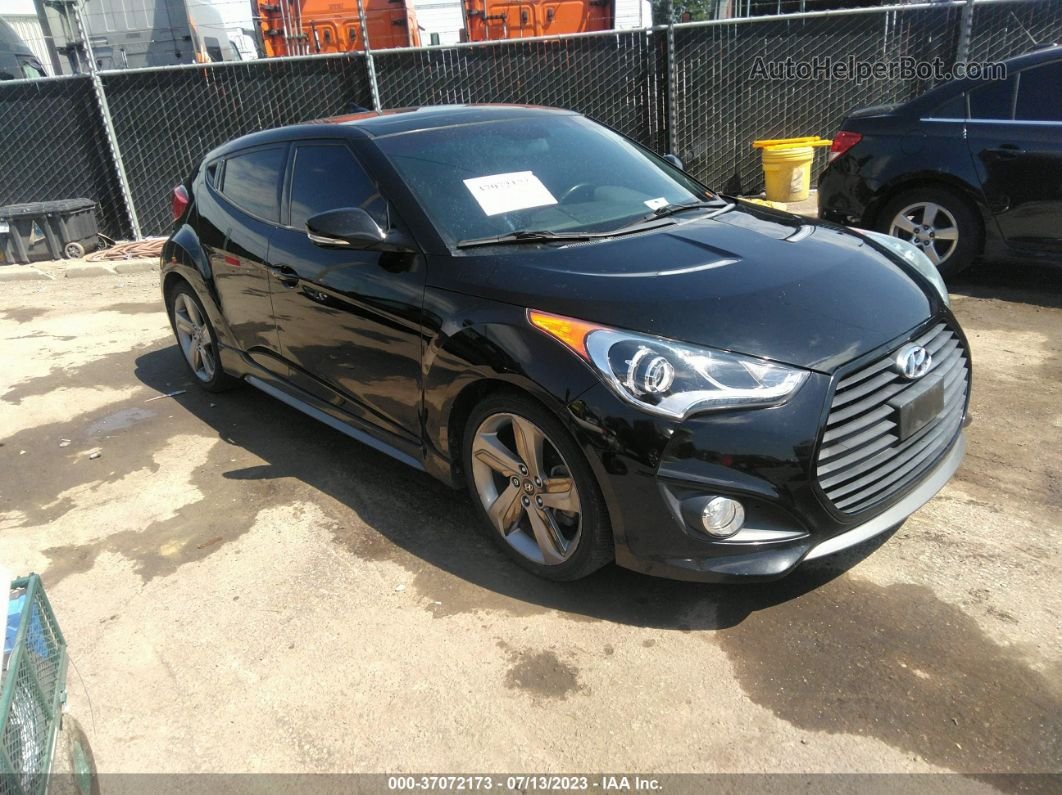 2013 Hyundai Veloster Turbo W/blue Черный vin: KMHTC6AE4DU124008