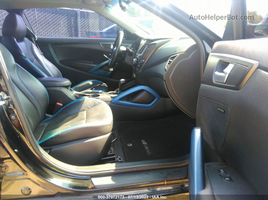 2013 Hyundai Veloster Turbo W/blue Черный vin: KMHTC6AE4DU124008