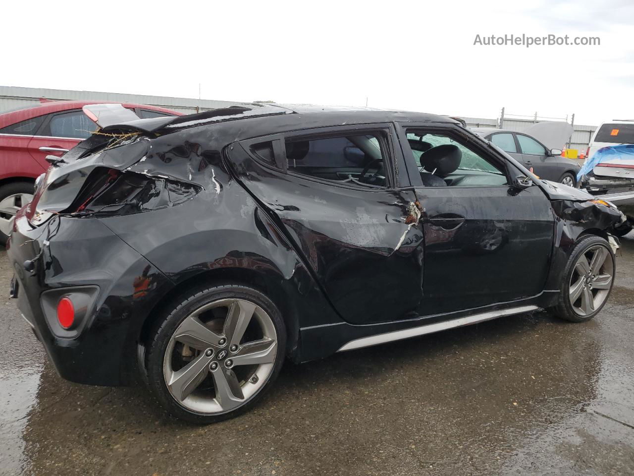 2013 Hyundai Veloster Turbo Black vin: KMHTC6AE4DU128382