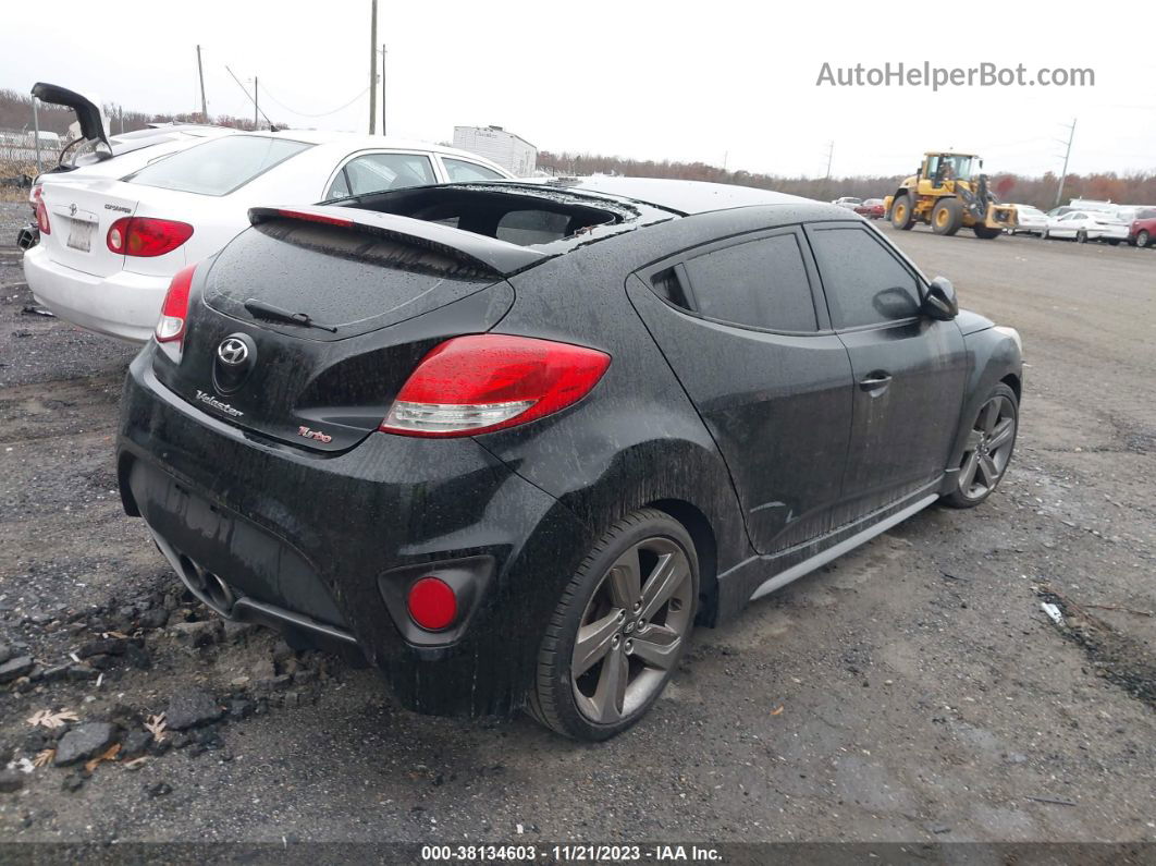 2013 Hyundai Veloster Turbo W/blue Black vin: KMHTC6AE4DU134702