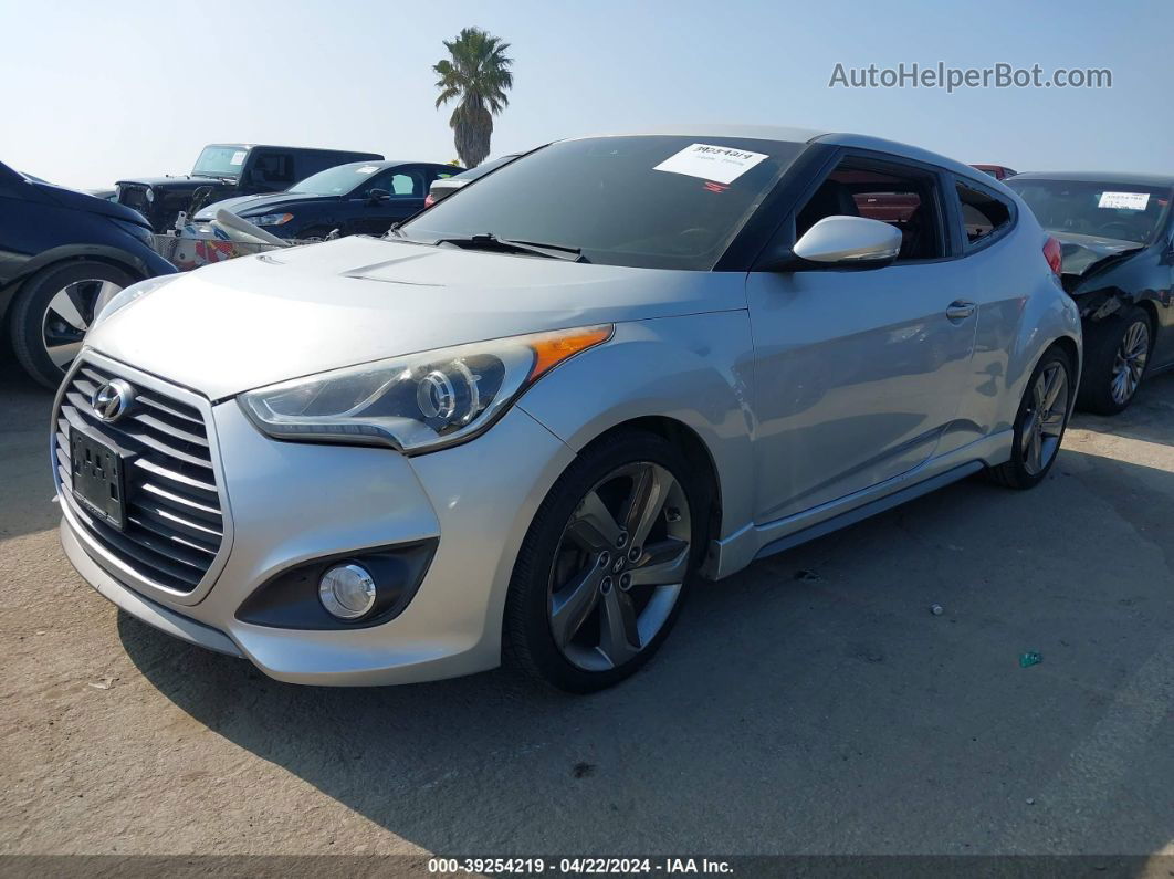 2013 Hyundai Veloster Turbo W/black Silver vin: KMHTC6AE4DU136269