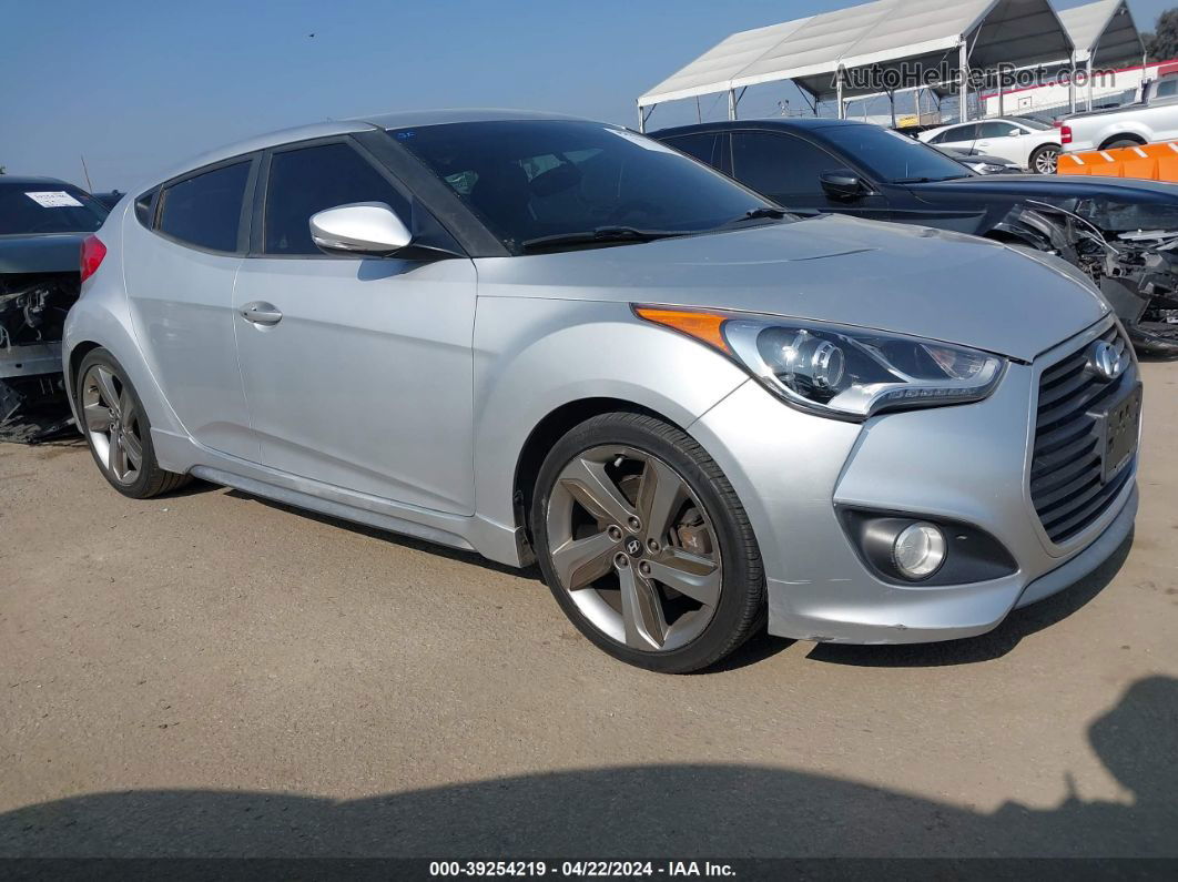 2013 Hyundai Veloster Turbo W/black Silver vin: KMHTC6AE4DU136269