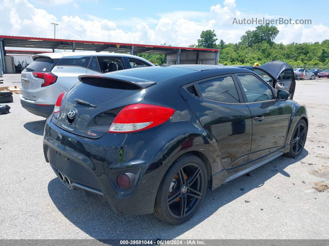 2013 Hyundai Veloster Turbo W/blue Black vin: KMHTC6AE4DU138314