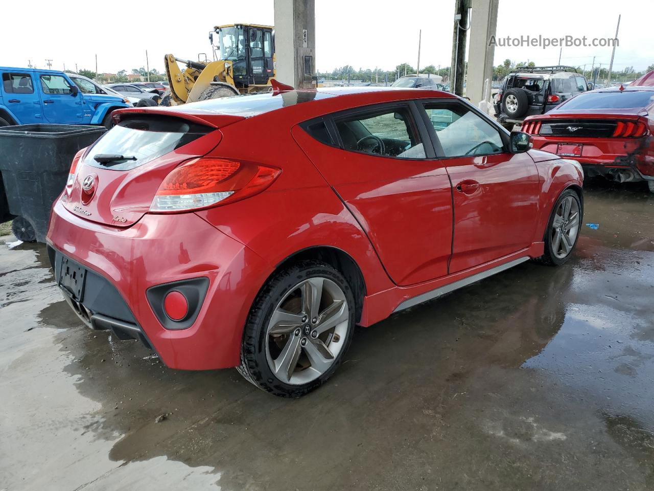 2013 Hyundai Veloster Turbo Red vin: KMHTC6AE4DU142962