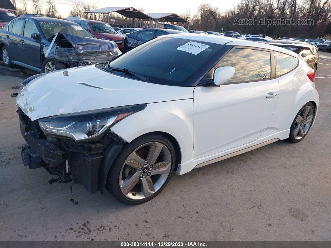 2013 Hyundai Veloster Turbo W/black White vin: KMHTC6AE4DU144064