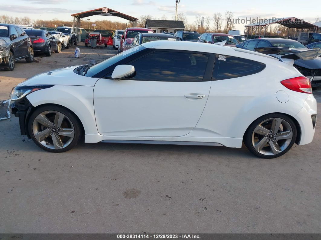 2013 Hyundai Veloster Turbo W/black White vin: KMHTC6AE4DU144064