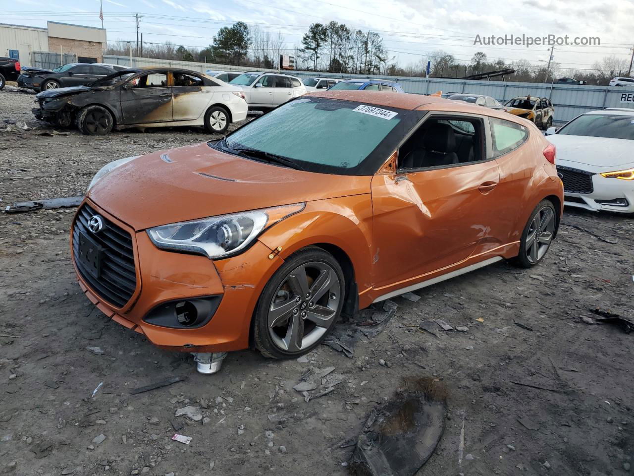 2013 Hyundai Veloster Turbo Оранжевый vin: KMHTC6AE4DU168042