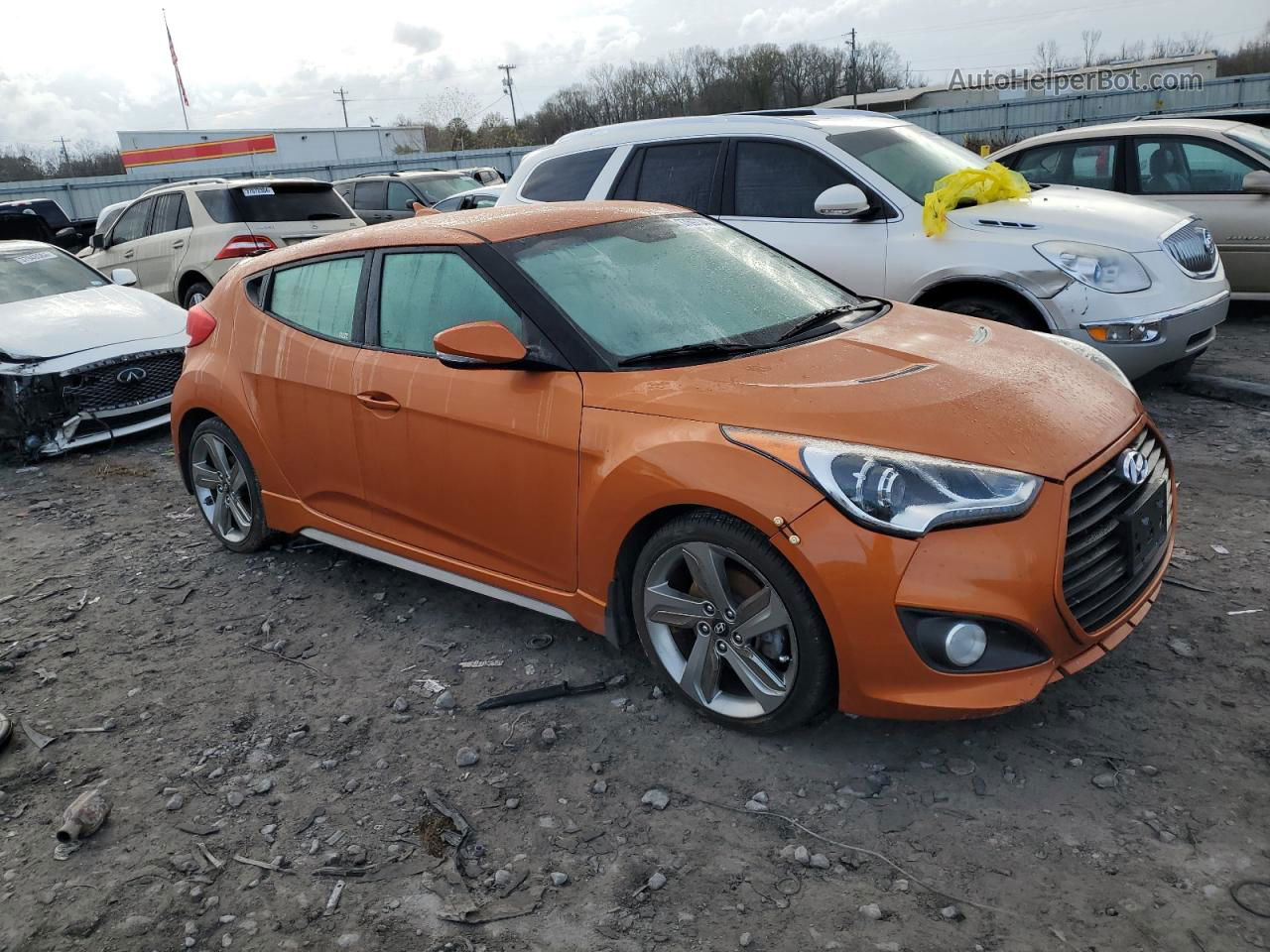 2013 Hyundai Veloster Turbo Оранжевый vin: KMHTC6AE4DU168042